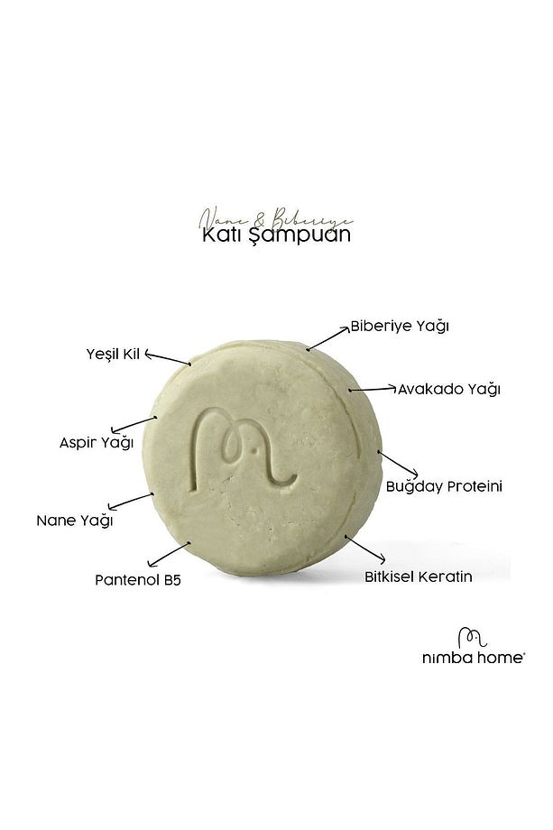 Nane & Biberiye Katı Şampuan 120 Gr, Bitkisel, %100 Doğal El Yapımı - 3