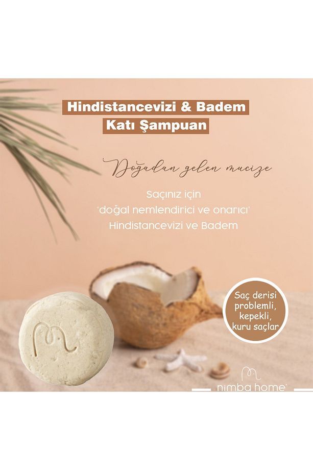 Hindistan Cevizi & Badem Katı Şampuan 120 Gr, Bitkisel, %100 Doğal El Yapımı - 4