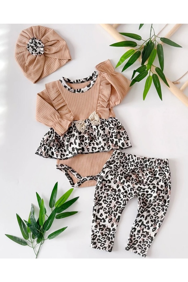 طقم بونيه مكشكش بنمط الفهد من لوكس - 2