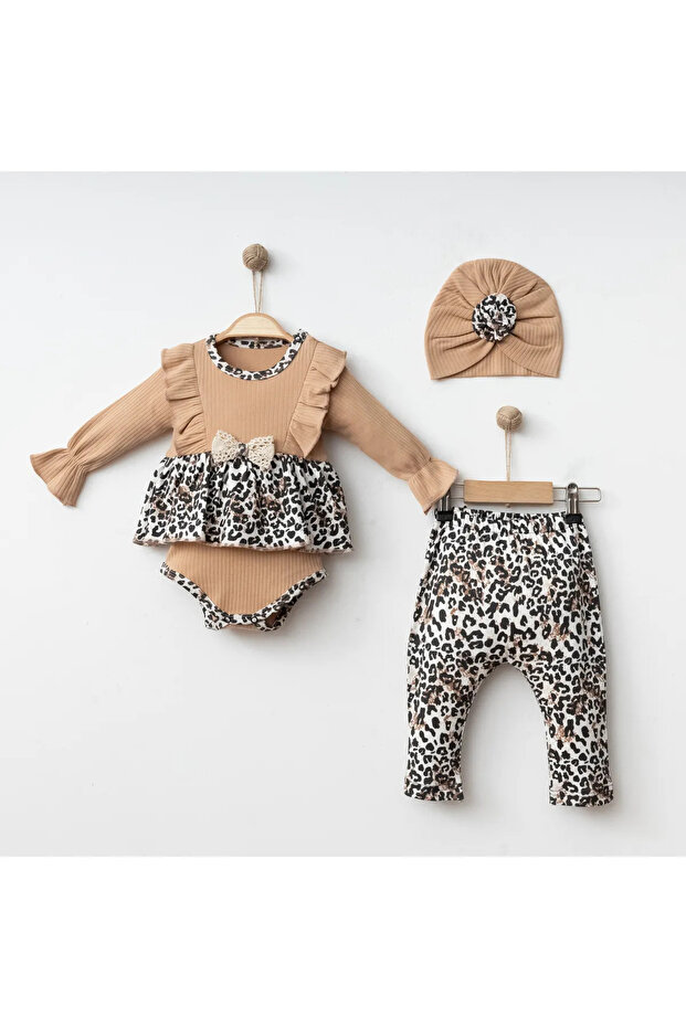 طقم بونيه مكشكش بنمط الفهد من لوكس - 1