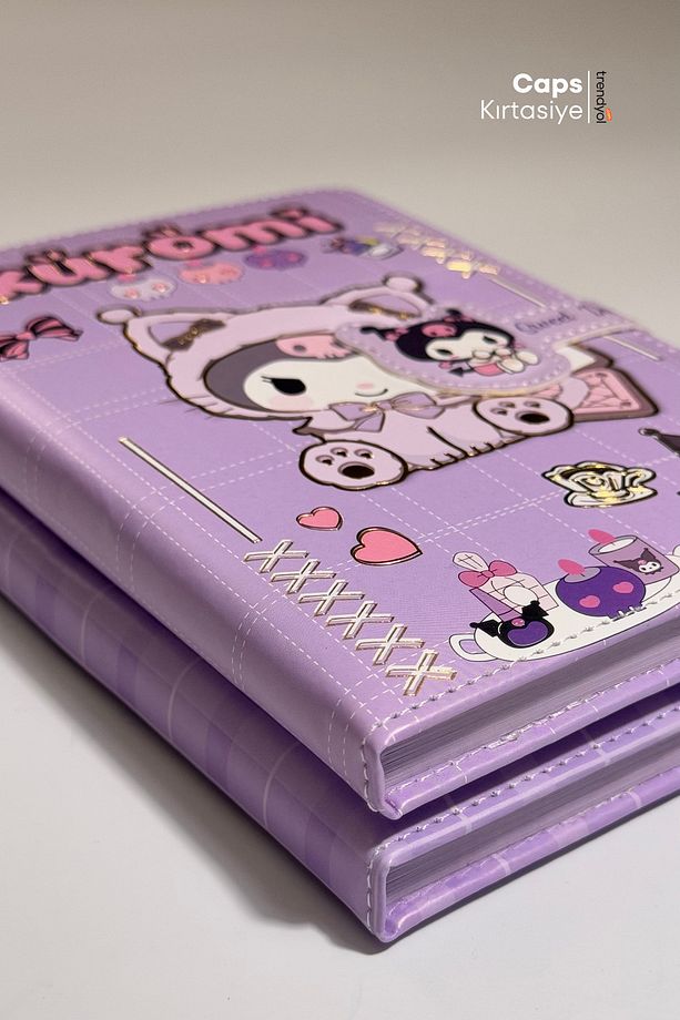 2 Adet Kuromi Mıknatıslı Kilitli Defter Seti - A5 Boyut, İkili Defter Seti - 3