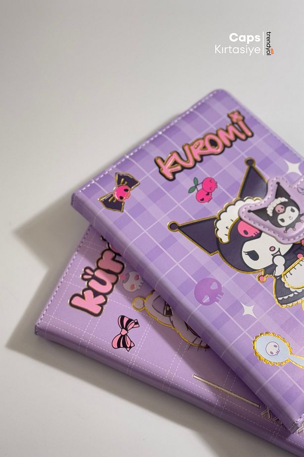 2 Adet Kuromi Mıknatıslı Kilitli Defter Seti - A5 Boyut, İkili Defter Seti - 8