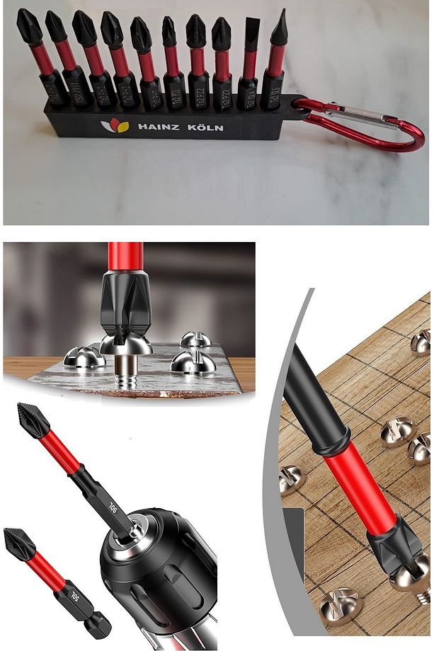 Bits Uç Matkap Ucu Tornavida Ucu Vidalama Ucu Yıldız Profesyonel 10 Lu Ph2 Pz2 Anahtarlıklı - 5