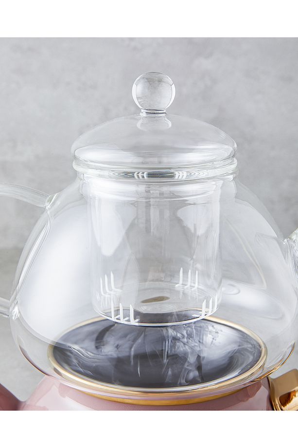 Eliza Emaye Mini Çaydanlık 0,50 lt + 1,1 lt Gül Kurusu - 3