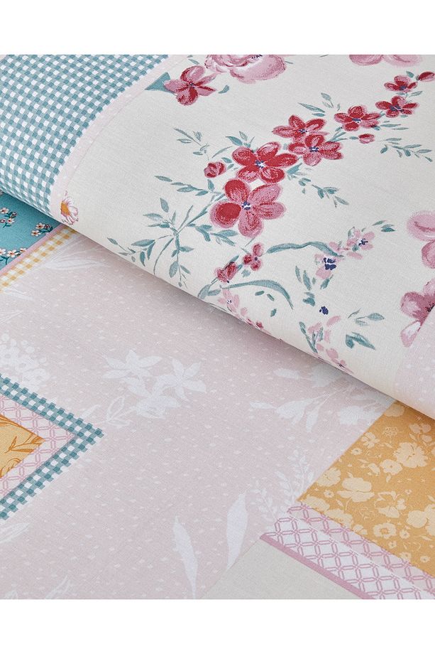 Patch Bouquet Pamuklu Çift Kişilik Nevresim Seti 200x220 cm Yeşil-Sarı - 3