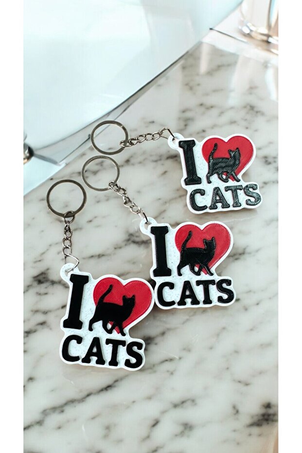 Heart Cat Keychain