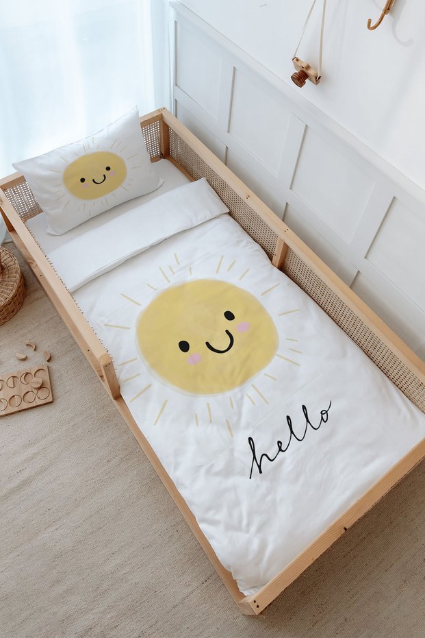 Montessori (Without Sheets) Duvet Cover Set 100X200 cm - Pure Baby Series - Smiling Sun