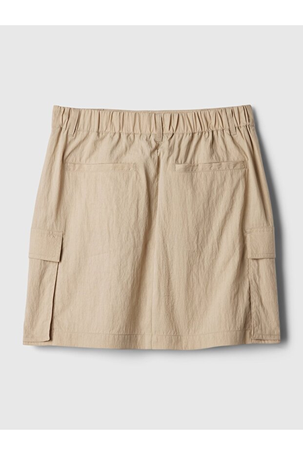Kadın Bej Utility Mini Etek - 2