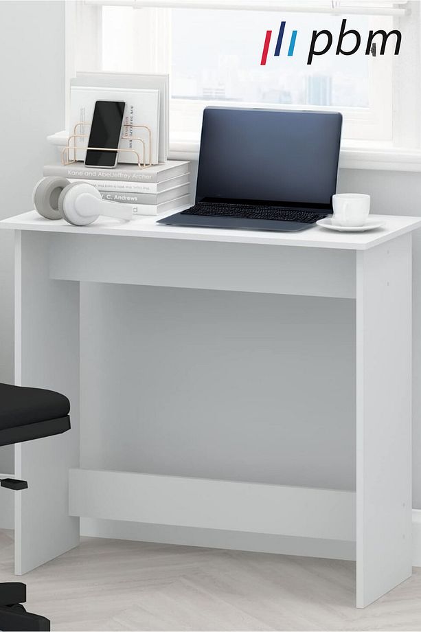 Minimalist Sade Çalışma Masası Kullanışlı Beyaz Mdf Sağlam Dayanıklı - 2