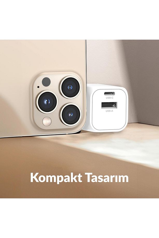 20w Gan Usb-c Usb-a Şarj Aleti Iphone & Ipad & Android Uyumlu Pd Qc4.0 Type-c Hızlı Şarj Cihaz - 8