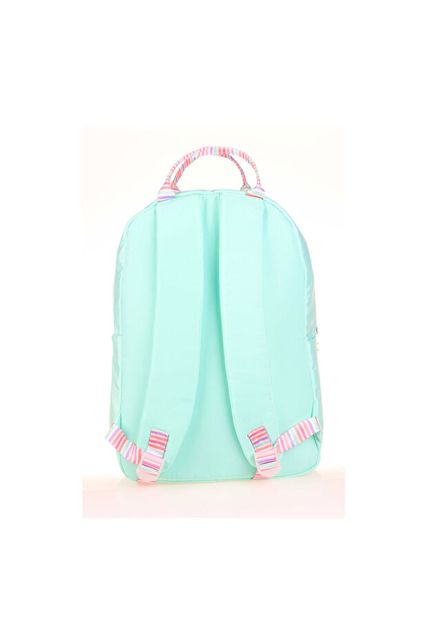 حقيبة ظهر مزدوجة مخططة بلون النعناع - K1767 - 2