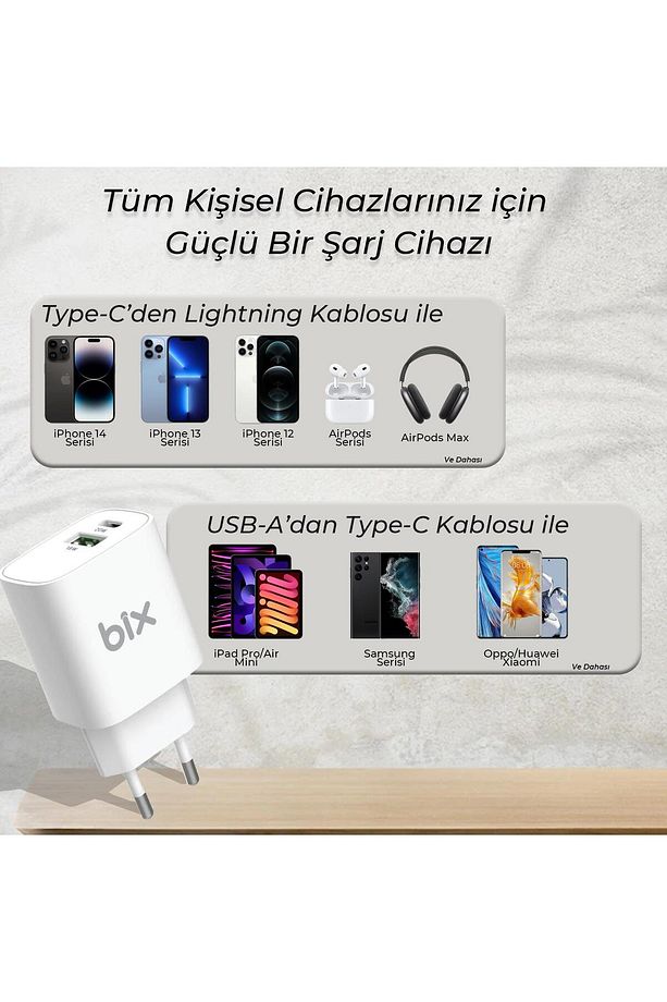 20w Type-c Pd Ve 18w Usb Qc 3.0 Çift Portlu Hızlı Şarj Cihazı - 5