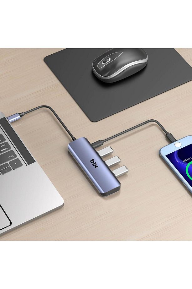Type-c Usb 3.0 Pd Kart Okuyucu 3 Portlu Çoklayıcı Hub - 6