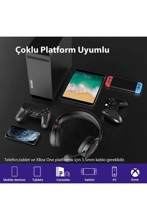 Shadow 2.4ghz Rgb Kablosuz Mikrofonlu Kulak Üstü Oyuncu Kulaklığı - 6