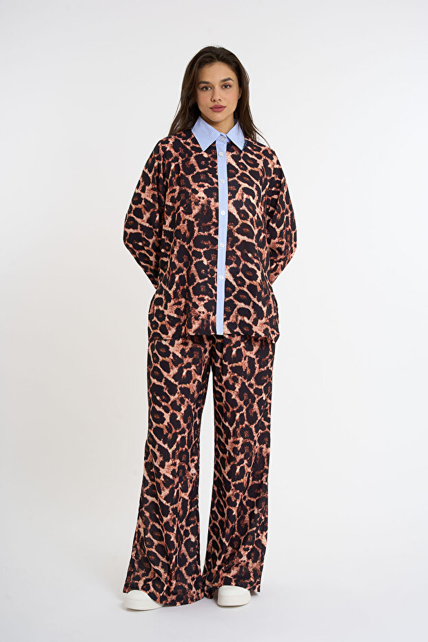 Leopard Patterned Bottom Top Set - 2