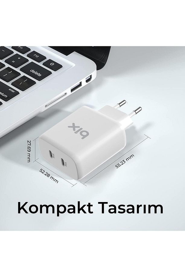 50w Usb-c Çift Portlu Hızlı Şarj Adaptörü Iphone, Android Ve Ipad Uyumlu Type-c Pd Şarj Aleti - 8