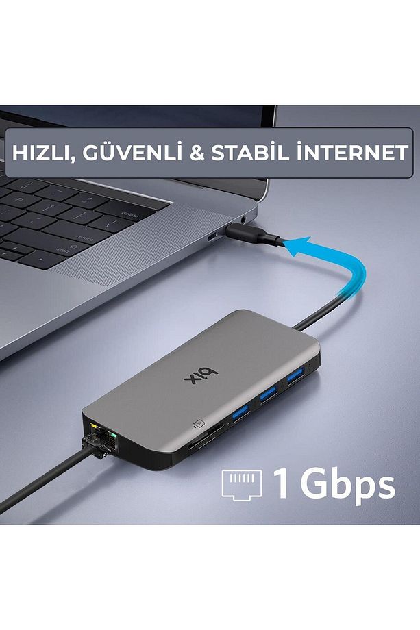 Bx11hb Type-c Hdmı Vga Ethernet Kart Okuyucu Usb Dönüştürücü - 6