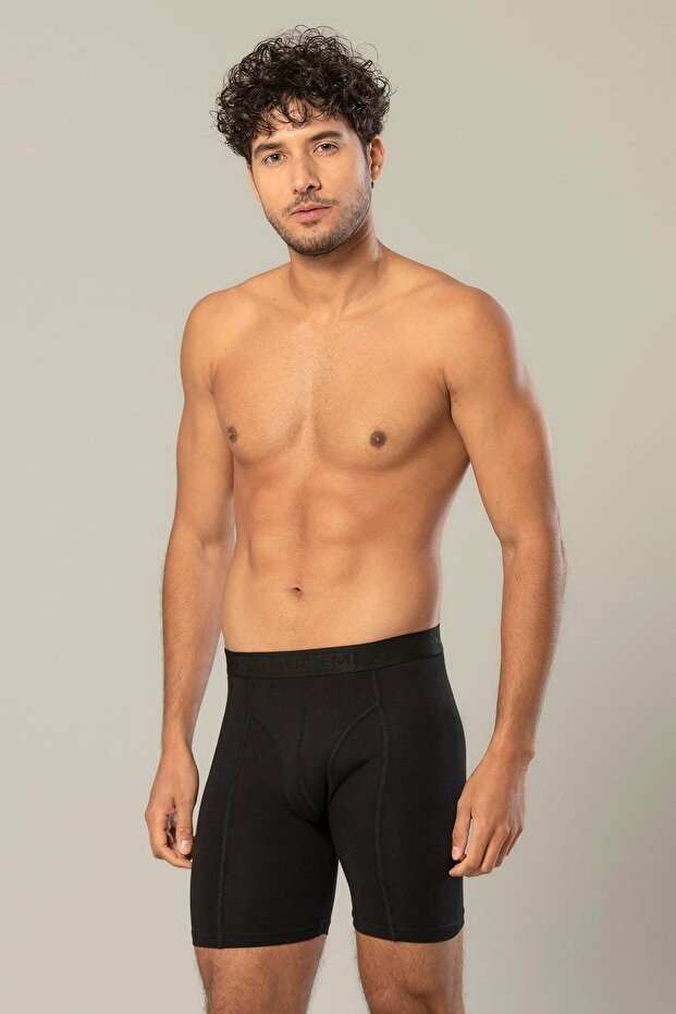 Erdem Black Cotton Elastane Long Boxer 1416