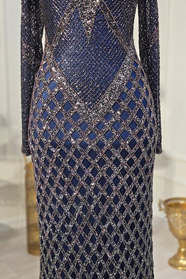 Lacivert İthal Abiye 1004 - 5