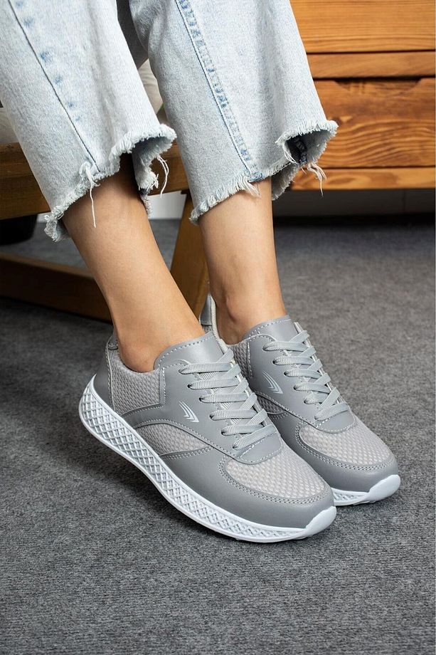 Kadın Erkek Unisex Kalın Taban Yazlık Fileli Hafif Rahat Esnek Taban Sneaker Spor Ayakkabı - 1