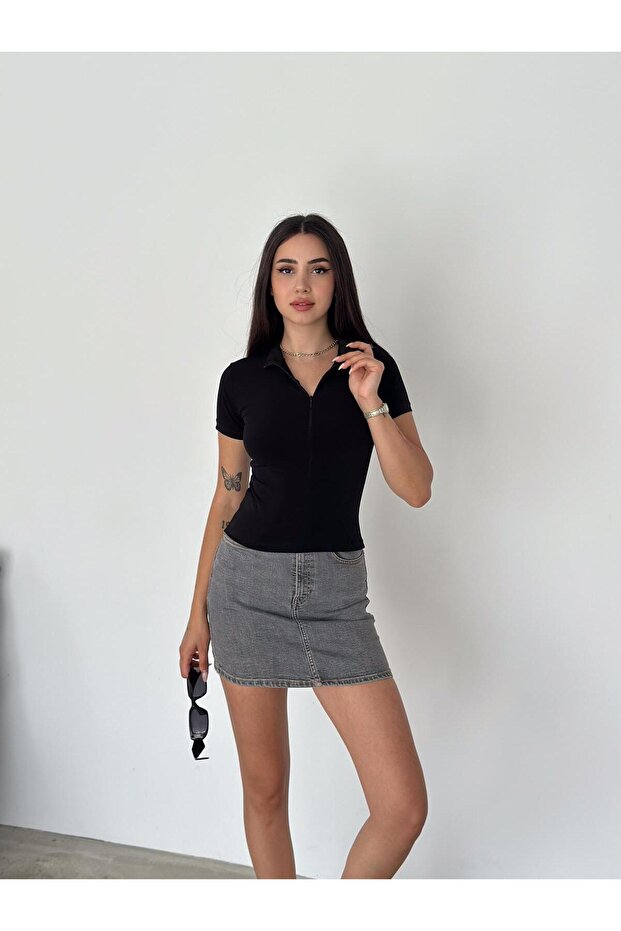 Basic Nos Crop Bluz - 2