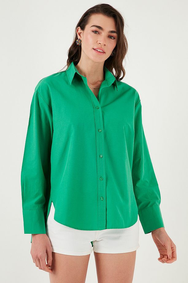 Pamuklu Regular Fit Önü Kısa Arkası Uzun Oval Kesim Gömlek GÖMLEK CF25S163867 - 6