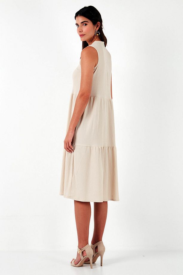 Regular Fit Kolsuz Midi Elbise ELBİSE 5869008 - 7