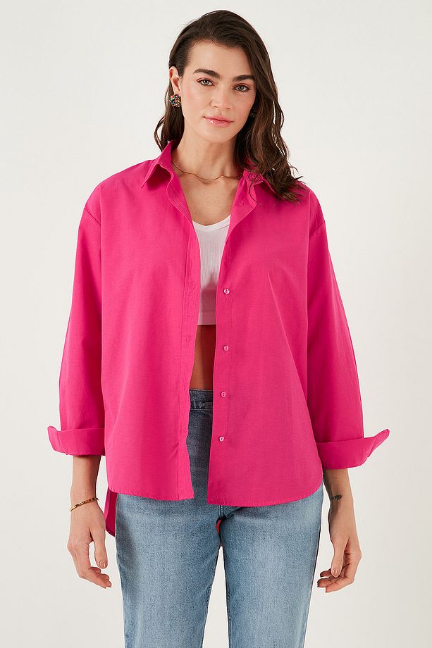Pamuklu Regular Fit Önü Kısa Arkası Uzun Oval Kesim Gömlek GÖMLEK CF25S163867 - 6