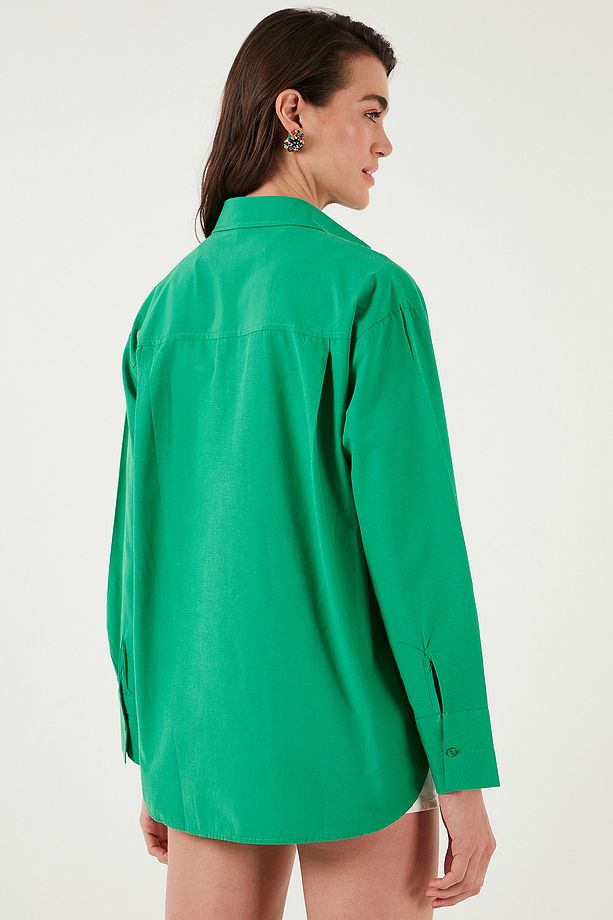Pamuklu Regular Fit Önü Kısa Arkası Uzun Oval Kesim Gömlek GÖMLEK CF25S163867 - 8