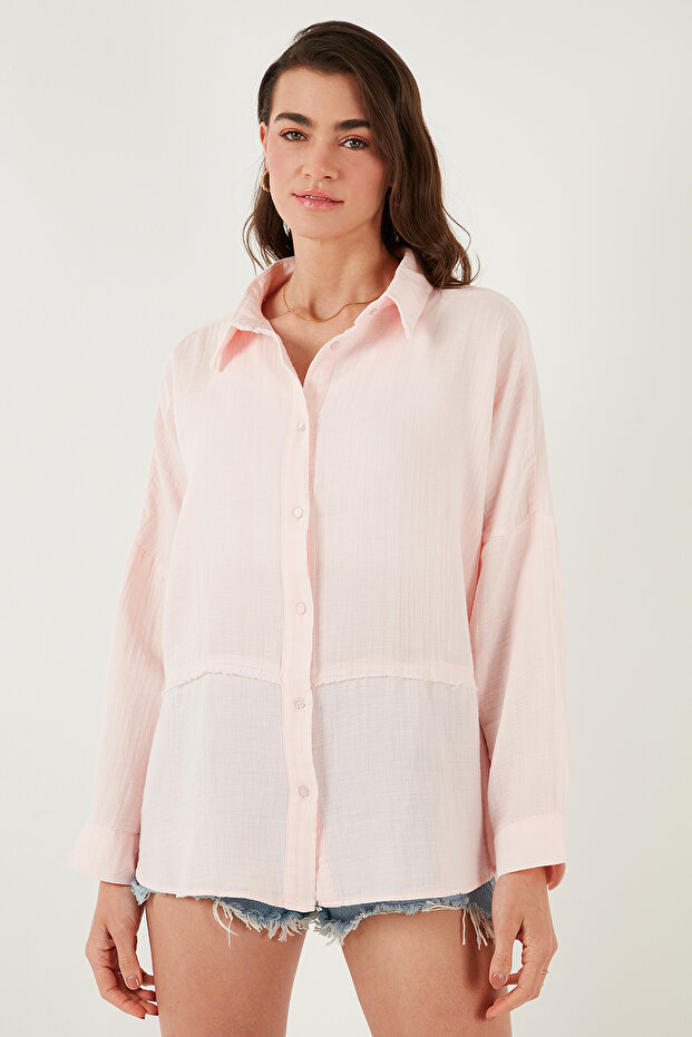 Pamuklu Regular Fit Müslin Gömlek GÖMLEK CF25S166905 - 4