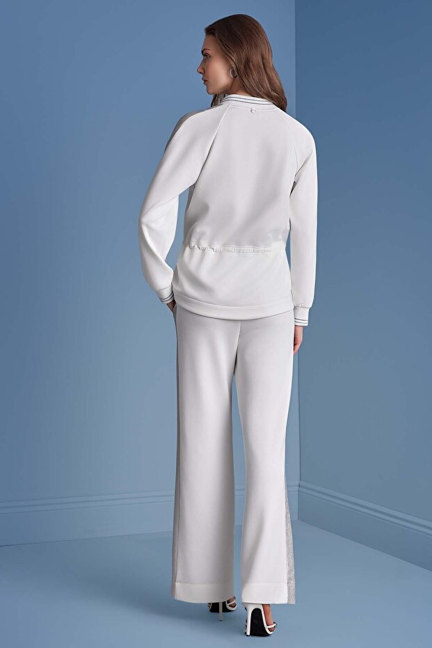 Reglan Kollu Beyaz Örme Ceket - 7