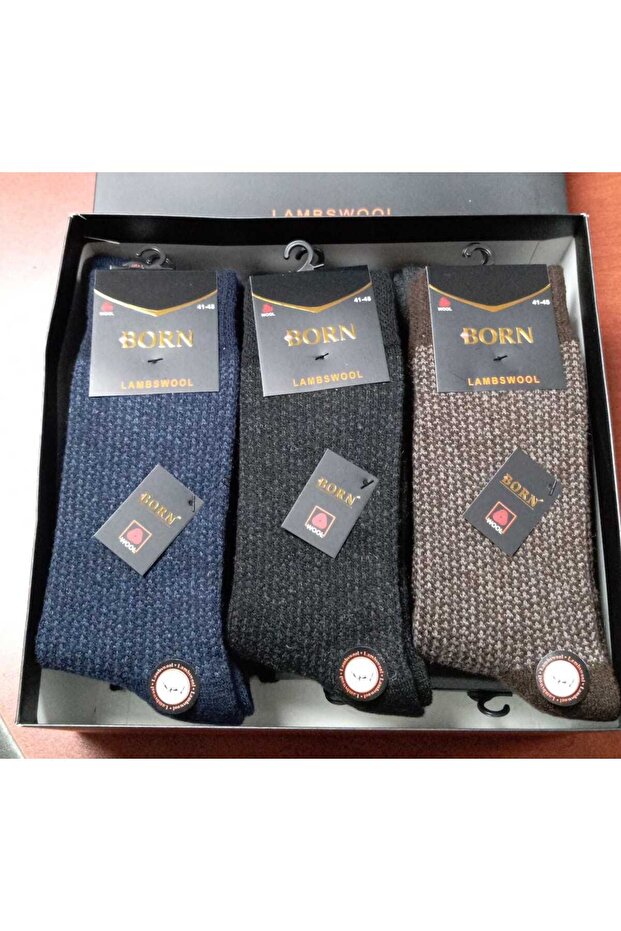 erkek lambswool çorap 4'lü - 1