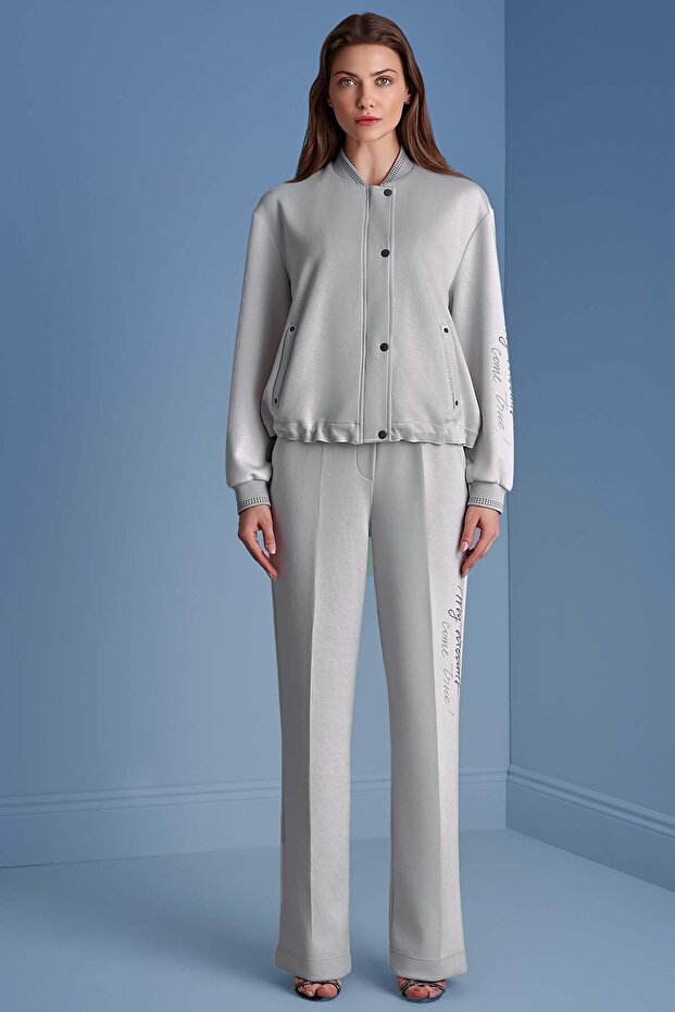 Ribana Yaka Taş Örme Ceket - 2