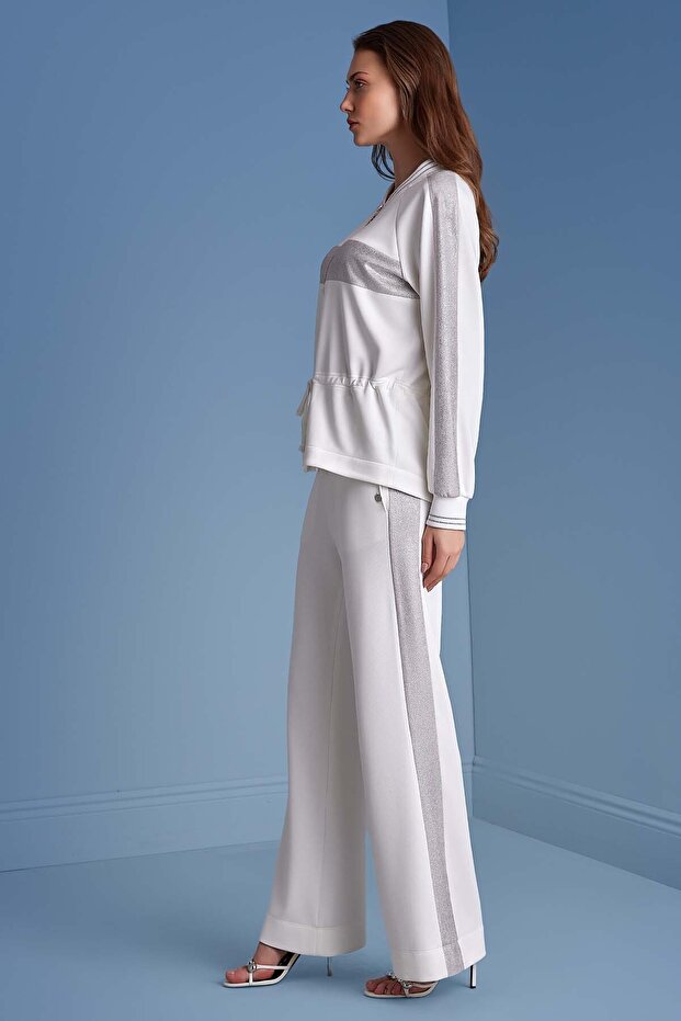 Reglan Kollu Beyaz Örme Ceket - 6