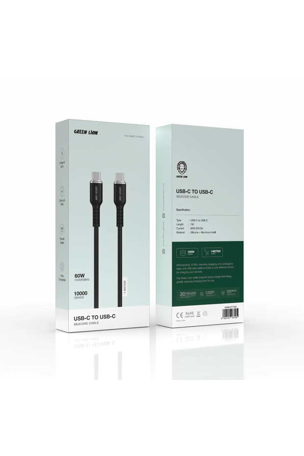 Usb-C To Usb-C Silicone Cable - Black