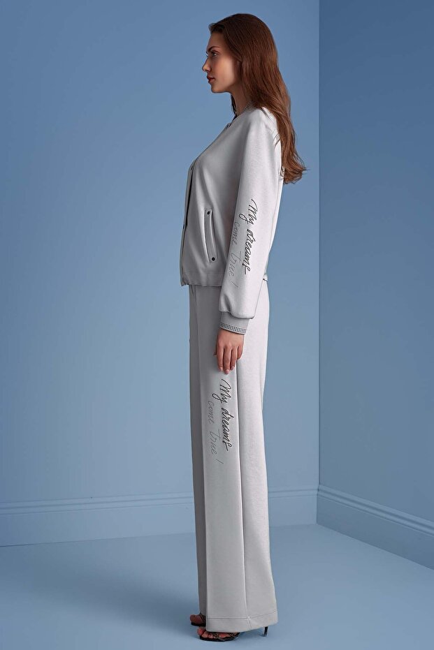 Ribana Yaka Taş Örme Ceket - 3