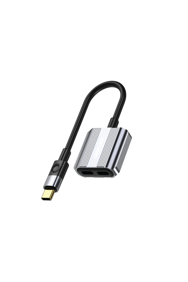 2 In 1 Splitter Adapter Type-C To Dual Type-C - Gray