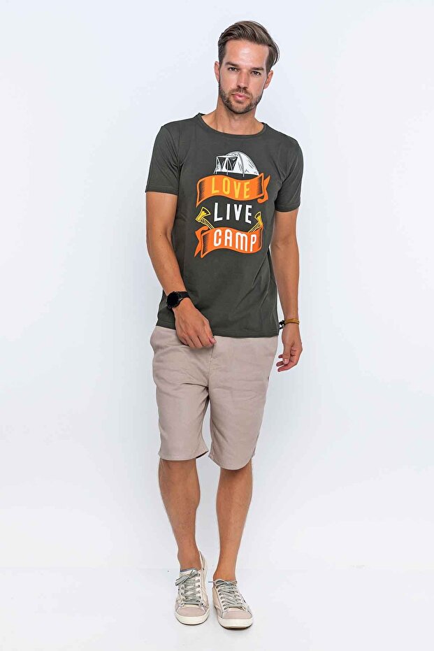 Love, Live, Camp Printed Camping T-Shirt