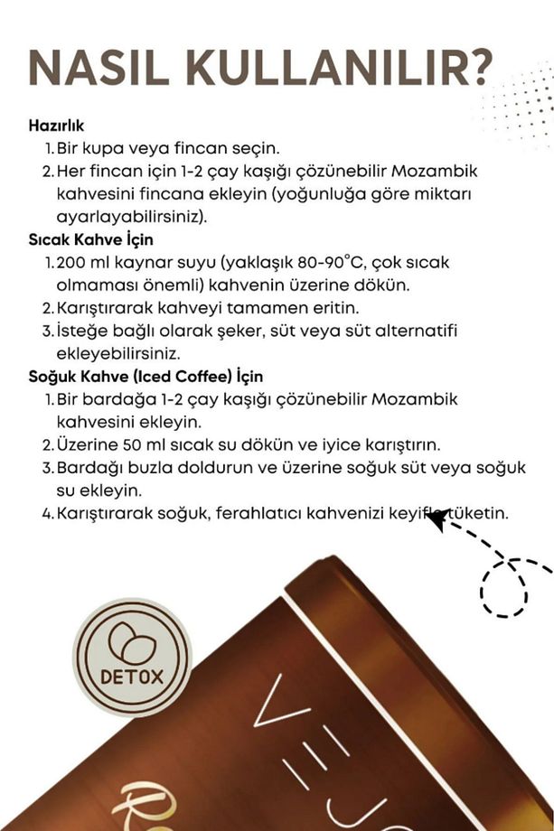 1 Adet Resveratrol Mozambik Detoks Kahvesi 1 Aylık - (60 KULLANIM) Net 100gr - 2