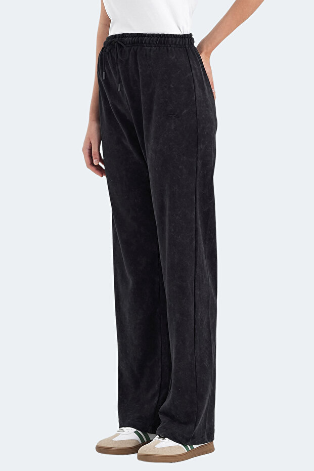 Vespera Women's Wide Leg Black Sweatpants