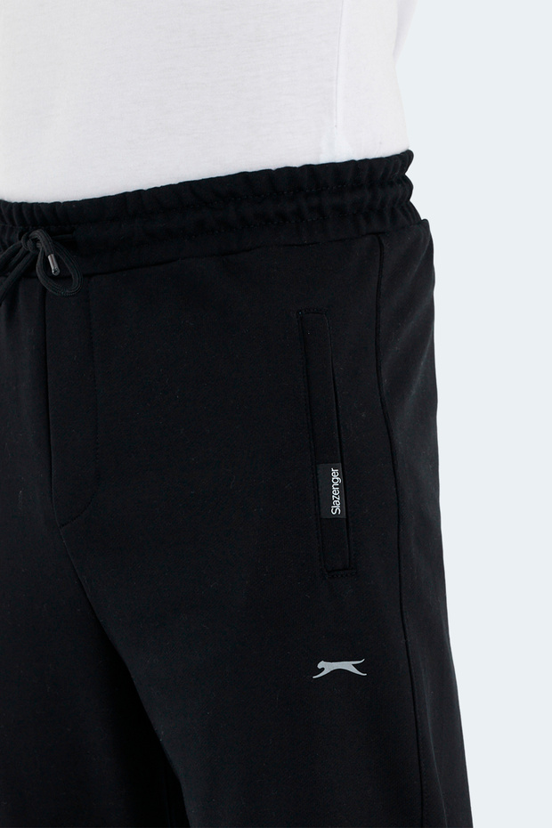 NAVDEEP Erkek Cepli Dar Paça Siyah Eşofman Altı - 4