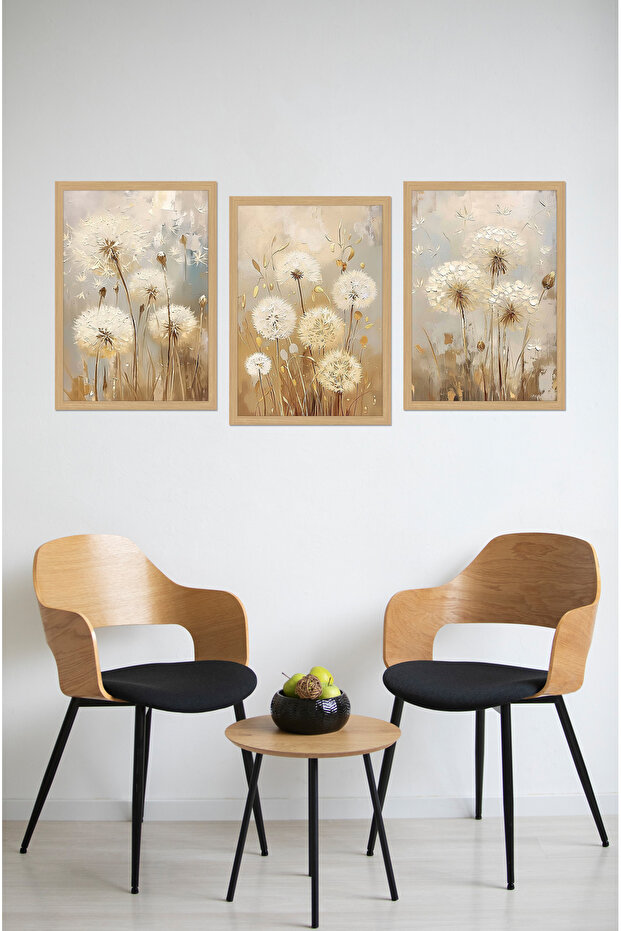 Dekorize Mdf Tablo Seti 3 Parça 3 Mm - Salon Oturma Odası Için Bohem Duvar Dekoru 3043 - 1