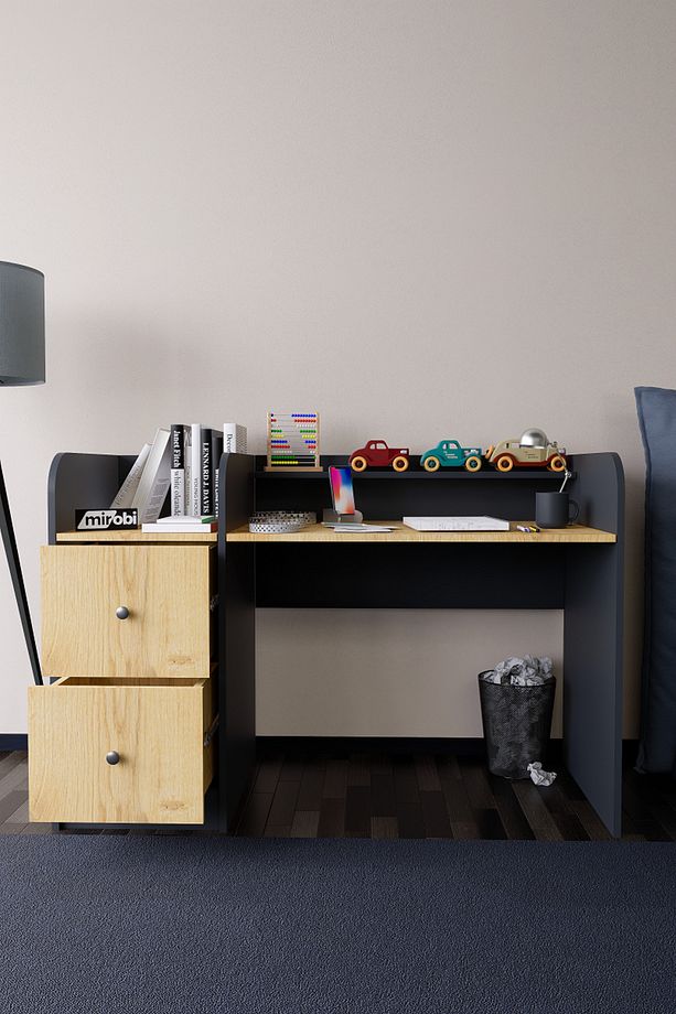 Tilup Çalışma Masası Antrasit-Rivoli Çocuk Odası Çalışma Masası Çekmeceli - 6