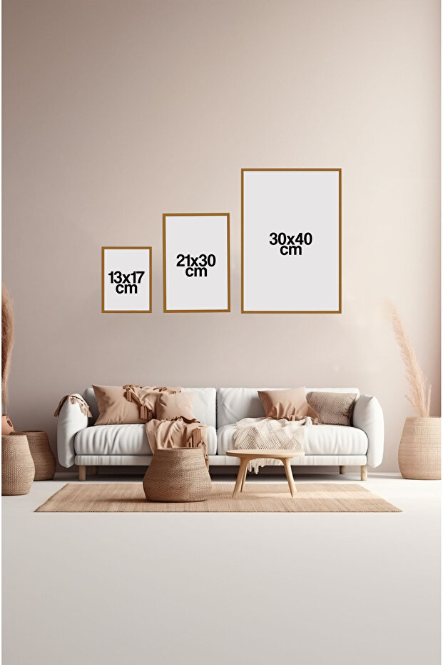 Dekorize Mdf Tablo Seti 3 Parça 3 Mm - Salon Oturma Odası Için Bohem Duvar Dekoru 3043 - 4