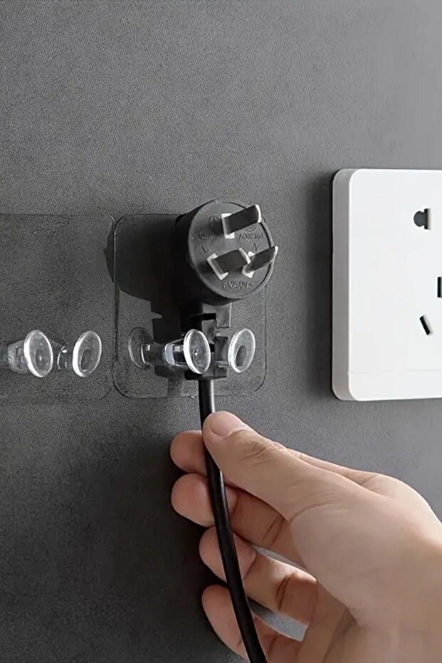 10 Adet Ultra Güçlü Yapışkanlı Kablo Tutucu, Mutfak ve Banyo Askısı, Yapışkanlı Kancalar MT115 - 5