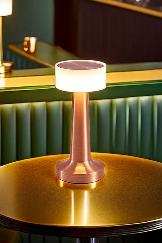 Dimmerli Rosegold Dekoratif Şarjlı Dokunmatik Led Masa Lambası Usb Kablolu Gece Lambası Nv0056r - 4