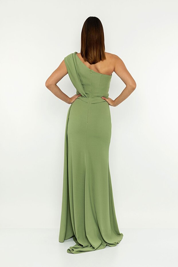 Tek Omuz Yırtmaçlı Abiye - 5