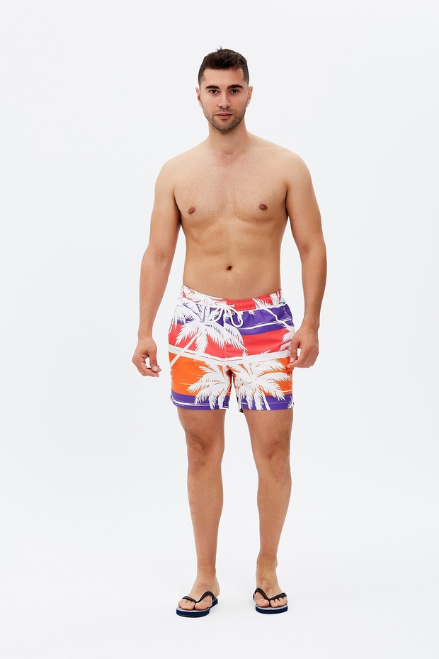 شورت سباحة منقوش بشجرة النخيل - 1