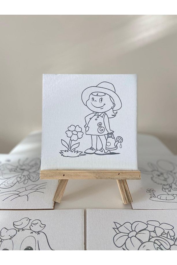 Şövaleli 6'lı Boyama Seti – 15x15 cm Resimli Boyama Seti - 1