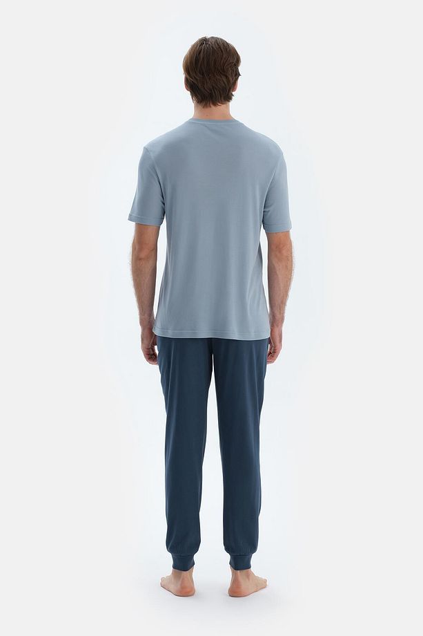 Lacivert Jogger Paça Basıc Penye Modal Pantolon - 2